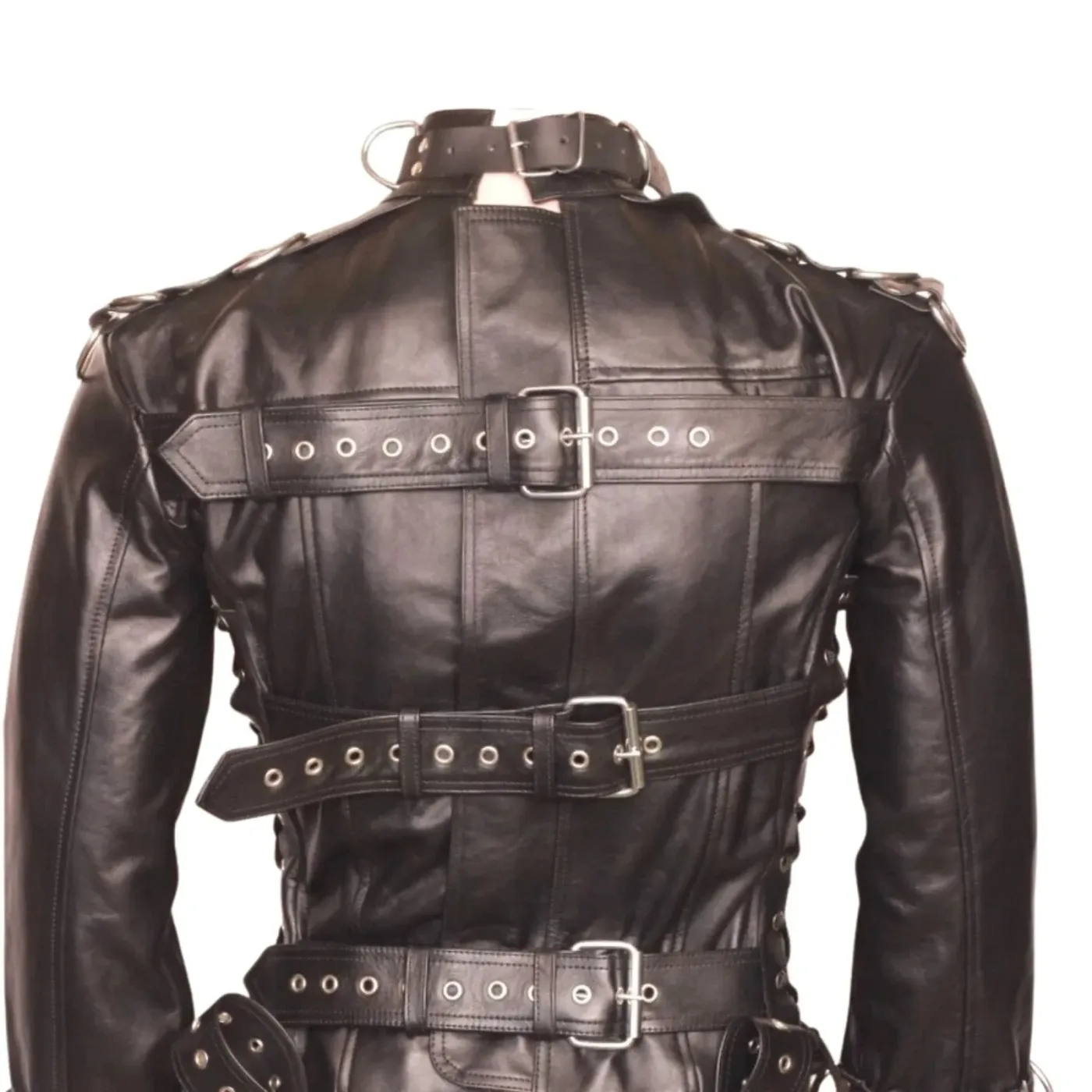 Real Cow Leather Straitjacket Arm Binder Heavy Duty Straight Jacket