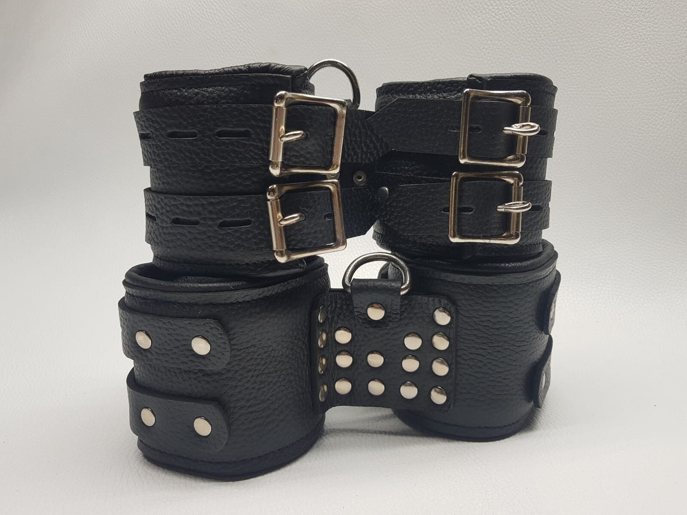 Unisex Genuine Leather Bondage Restraint Cuffs for Ankle & Wrist Suspension BDSM
