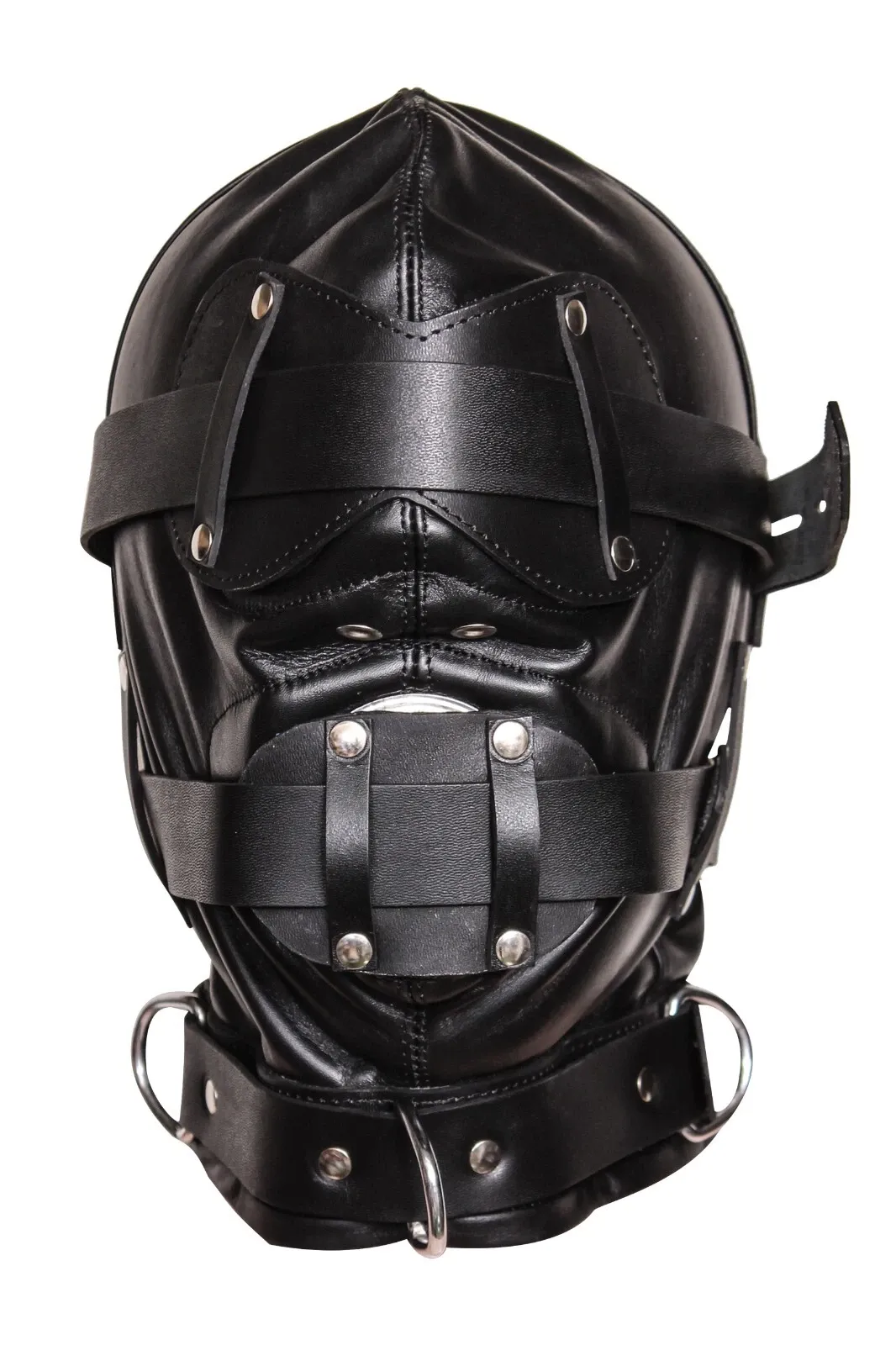 Bondage Fetish Hood Real Leather Sensory Deprivation Hood Gimp Mask Cosplay