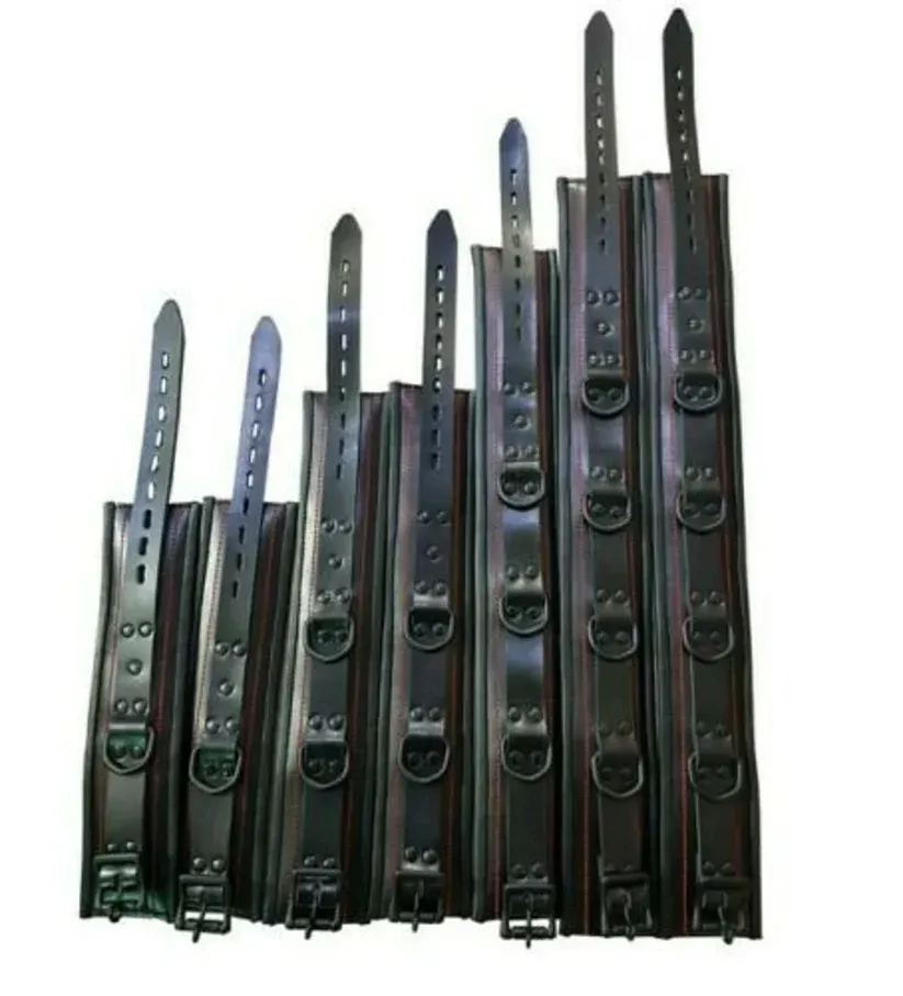 Heavy Duty Seven Piece Leather Cuffs Restraints
