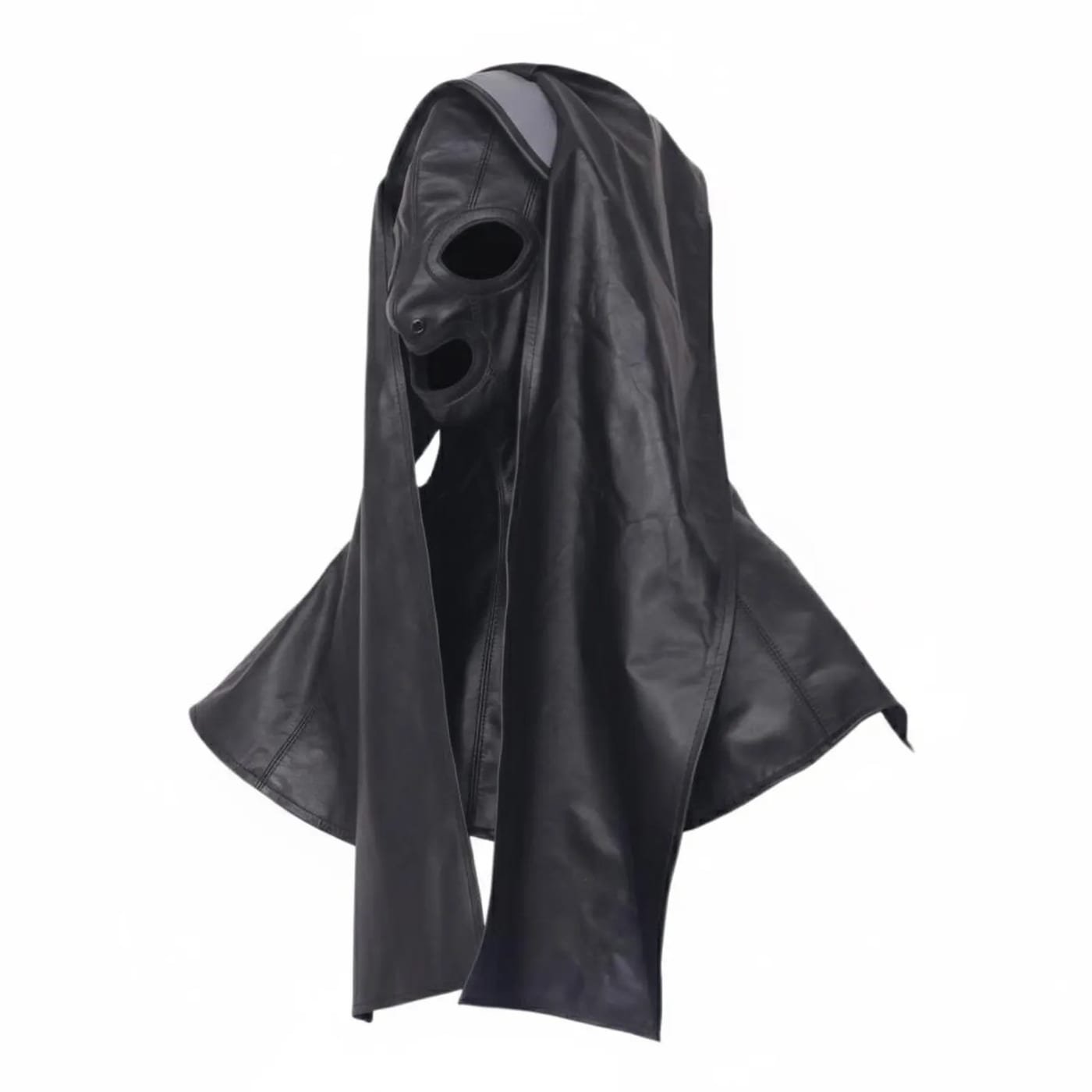 Leather Nun Mask Full Head Gear Hood Adult Horror Play Costume Medieval Style