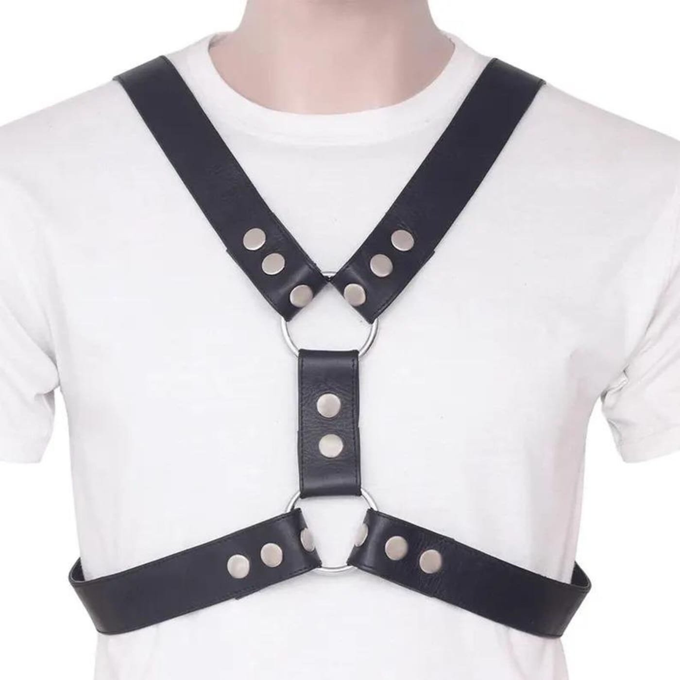 Men’s Leather Chest Harness Belt With Adjustable Straps – Clubwear Costume Accessory