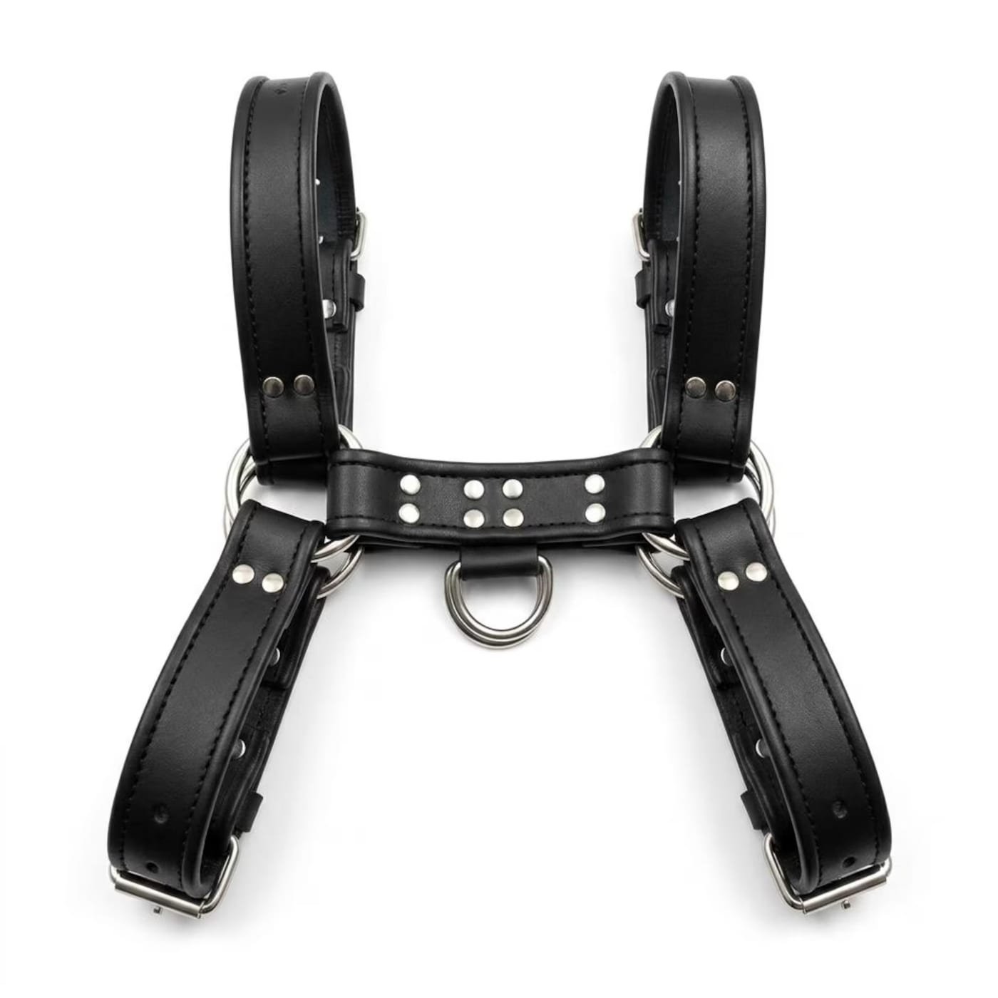 Genuine Leather Chest Harness, Adjustable Straps, Rave Festival Accessory