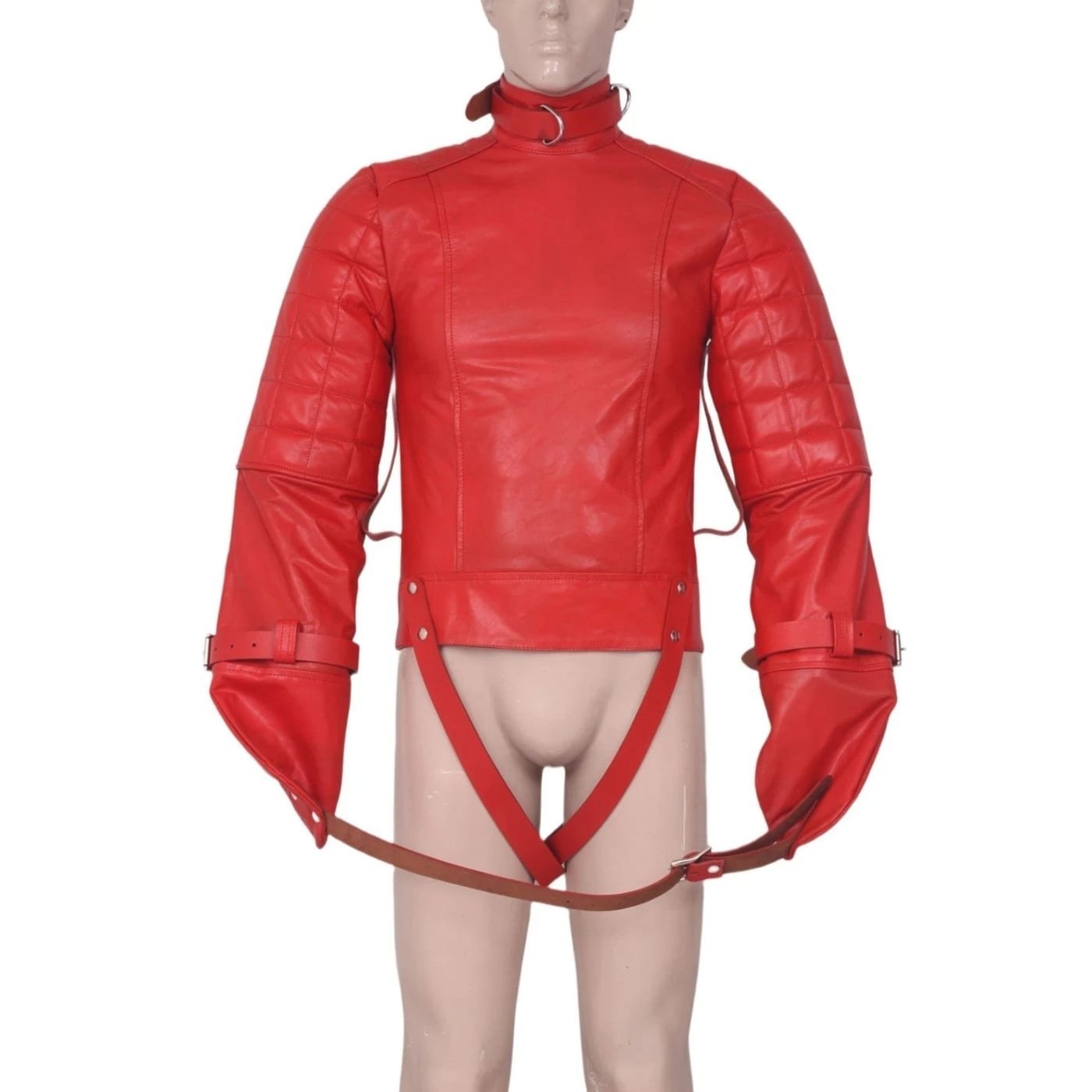 Leather Straight Jacket Heavy Duty Straitjacket Bondage Armbinder Costume