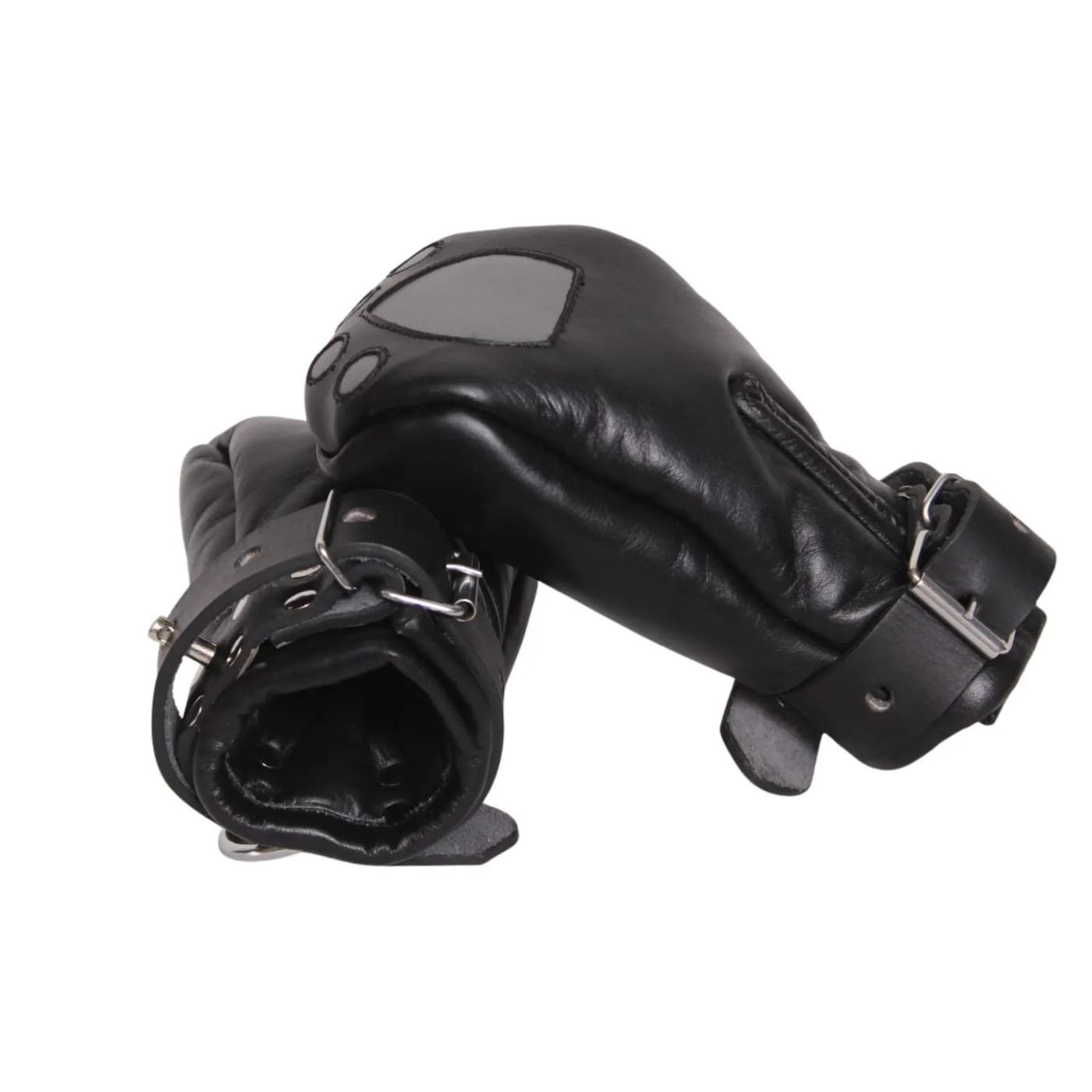 Leather Padded Fist Mittens, Adjustable Cosplay Gloves With D-ring