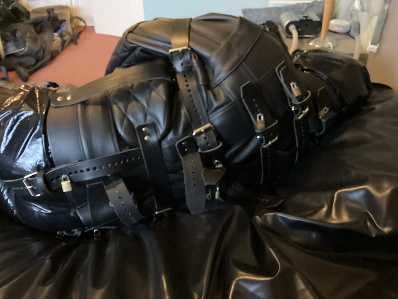 Customer photo: Leather sleep sack