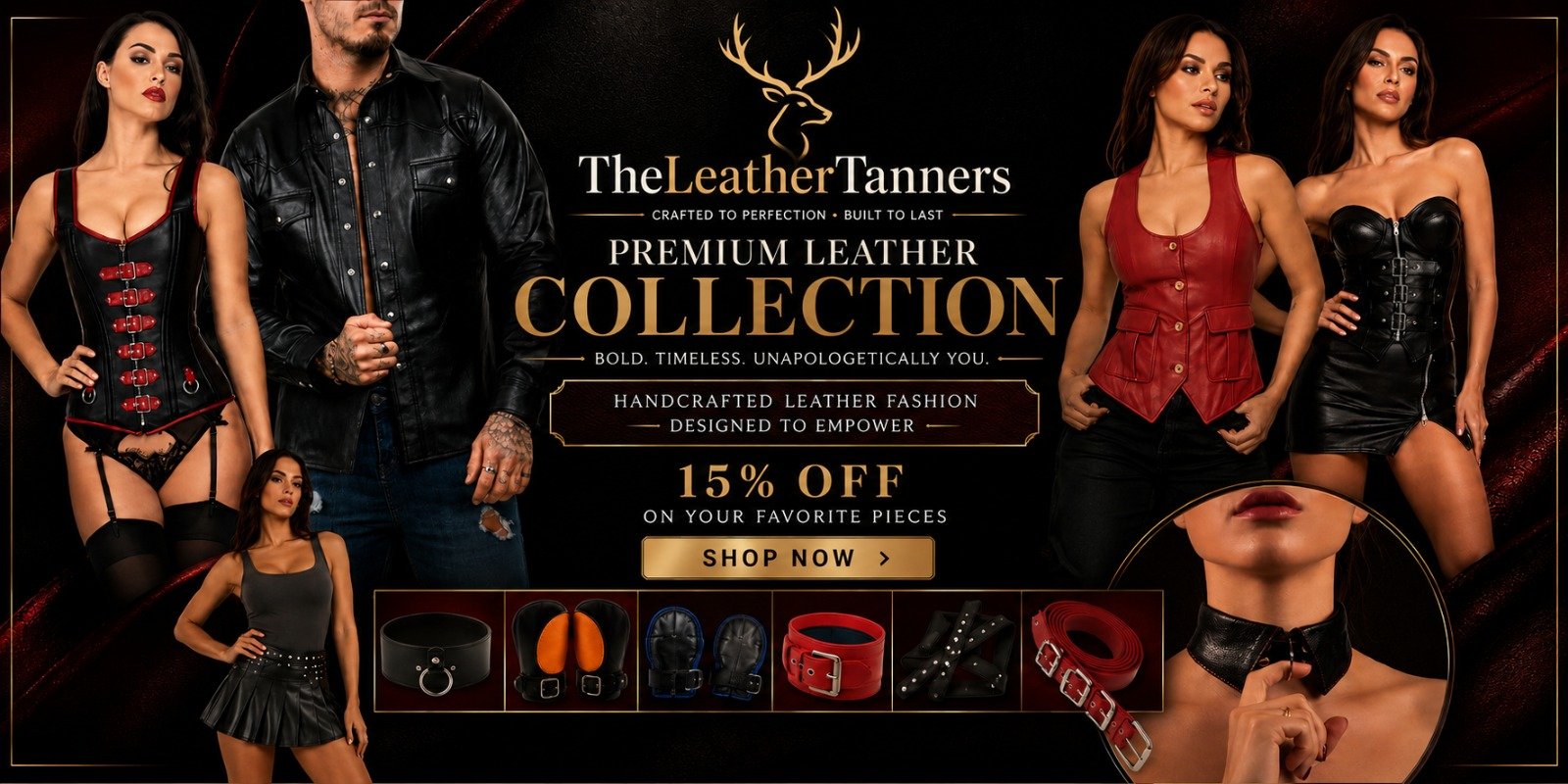 The Leather Tanners — Premium Leather Collection, handcrafted leather fashion, 15% off your favourite pieces